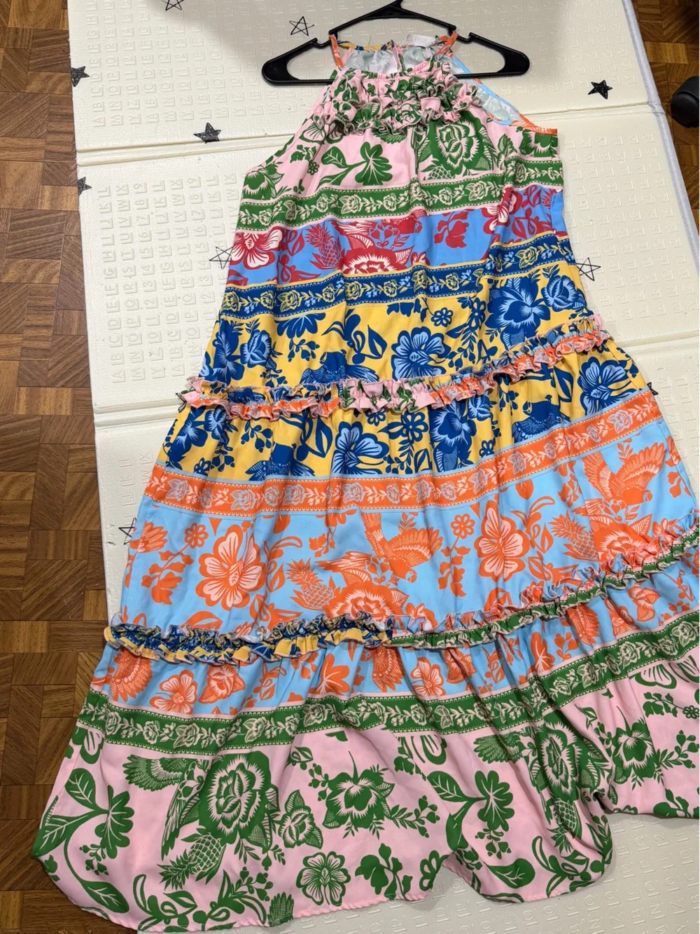Women’s Multi‑Color Floral Tiered Swim Cover-Up